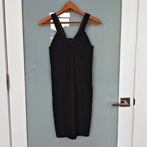 All Saints Body Con Zipper Dress Black with Flecks size 4